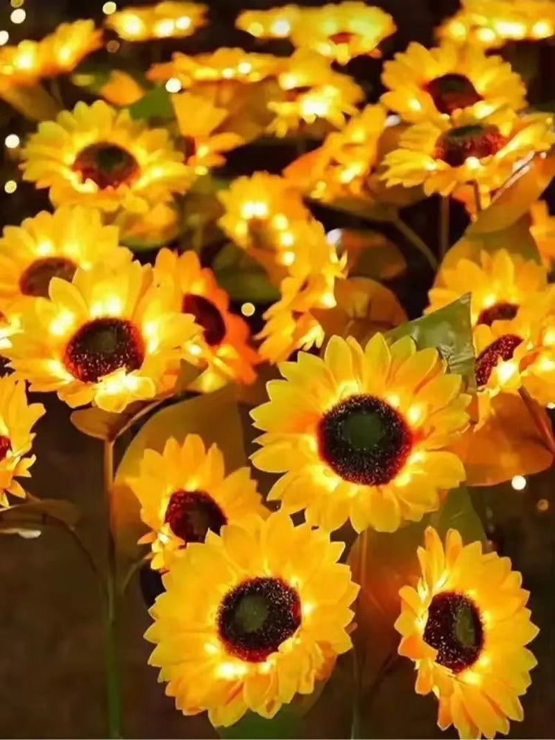 Solar Sunflower Garden Light - Waterproof LED Stake Light for Lawn & Pathway