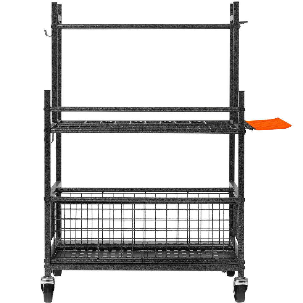 Garden Tool Organizer Rack, 16 Slots with Hooks and Locking Wheels – image 11