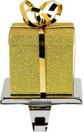 Christmas Stocking Holder - 5.5 in Glitter Gift Box Mantel Hanger