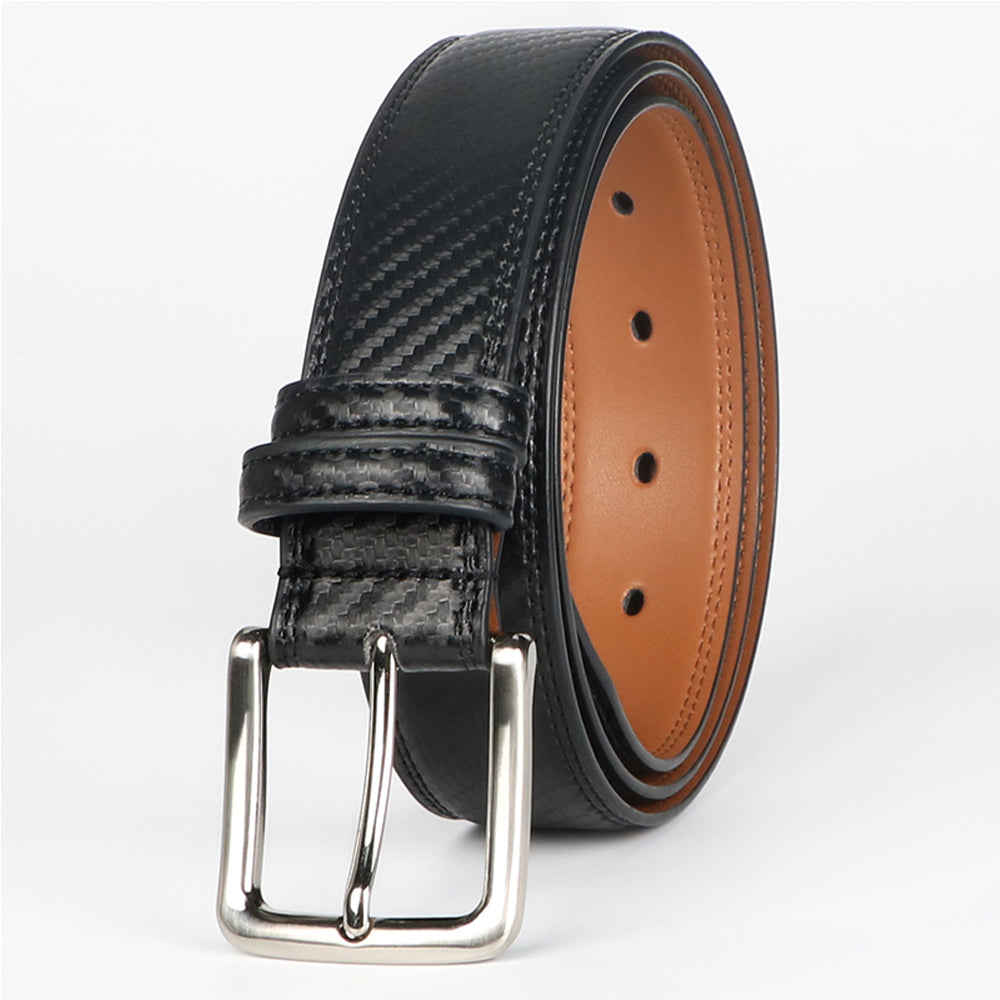 Leather Belt for Men – Cowhide Pin Buckle Dress Belt, 1 3/8 in