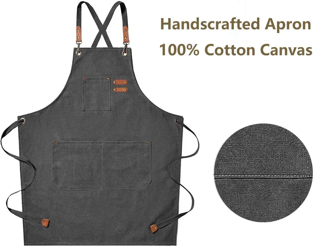 Canvas Work Apron – Cotton Shop and Grill Apron, Unisex