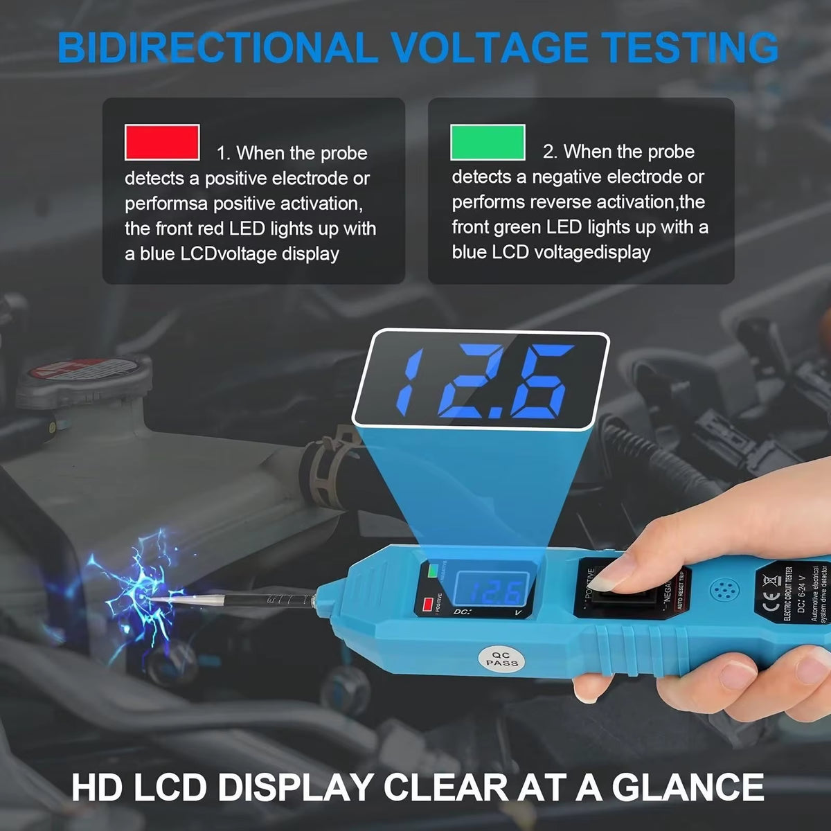 Automotive Power Probe Circuit Tester with LCD, 12V/24V, 14.8 ft Lead – image 7