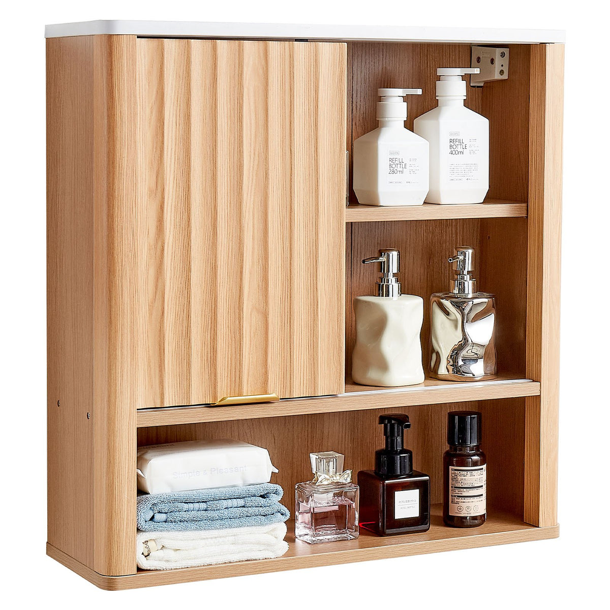 Wall Mounted Bathroom Cabinet with Door and Adjustable Shelf