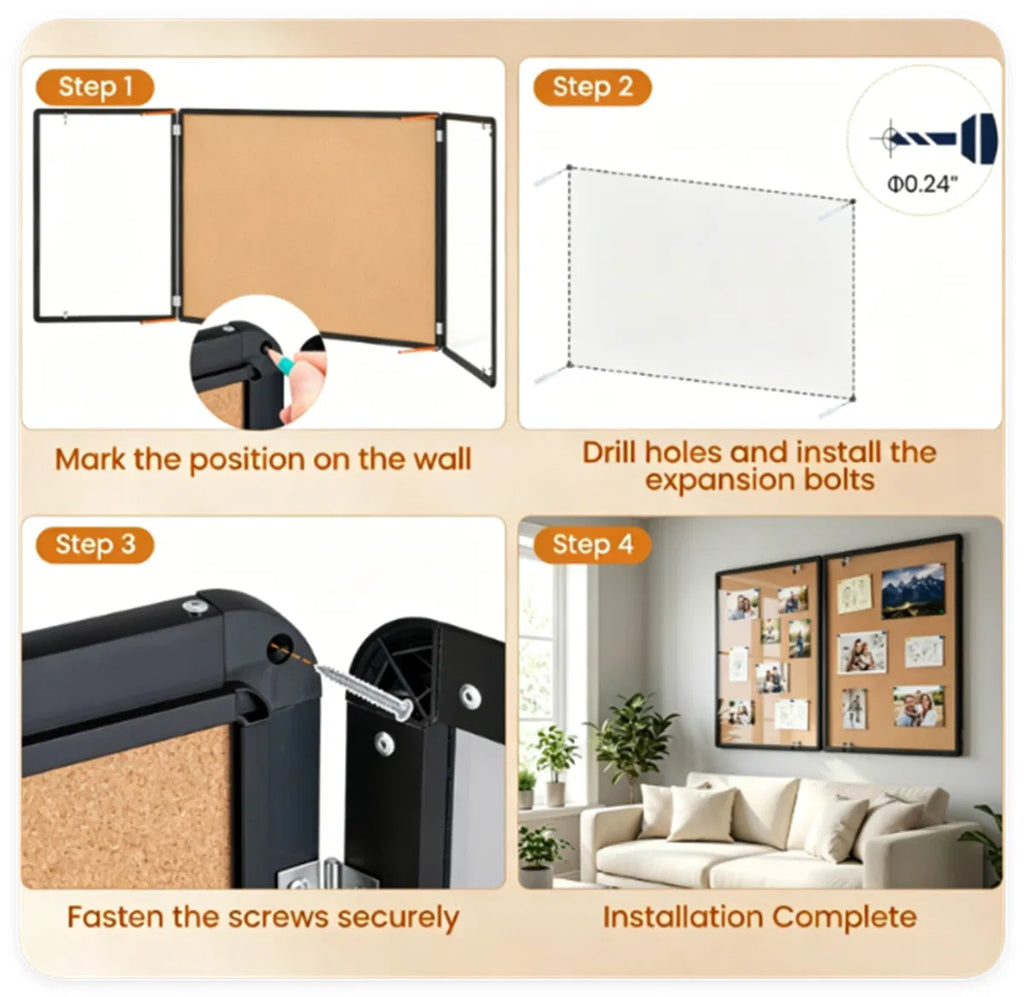 Outdoor Lockable Enclosed Bulletin Board, 47.5 x 35.5 Inch, Black – image 6