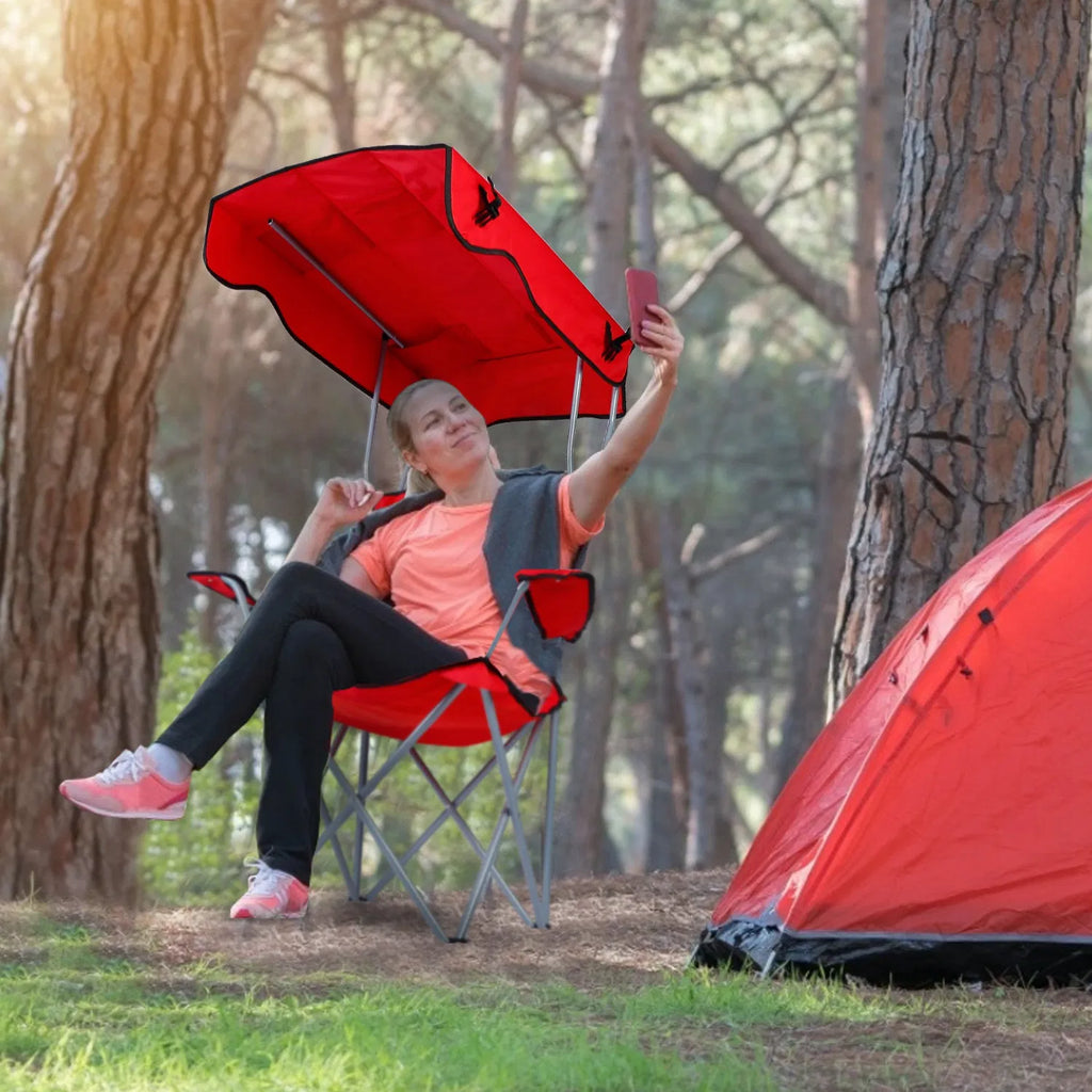 Folding Canopy Lawn Chair with Cup Holder, 330 lb Capacity – image 10