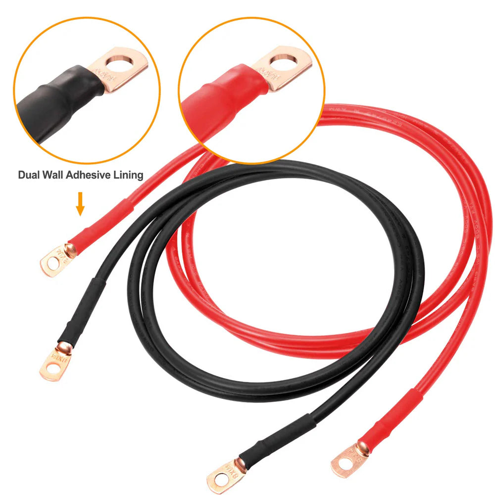Electrical 1/0 AWG Copper Lugs with Heat Shrink, 20 Pcs