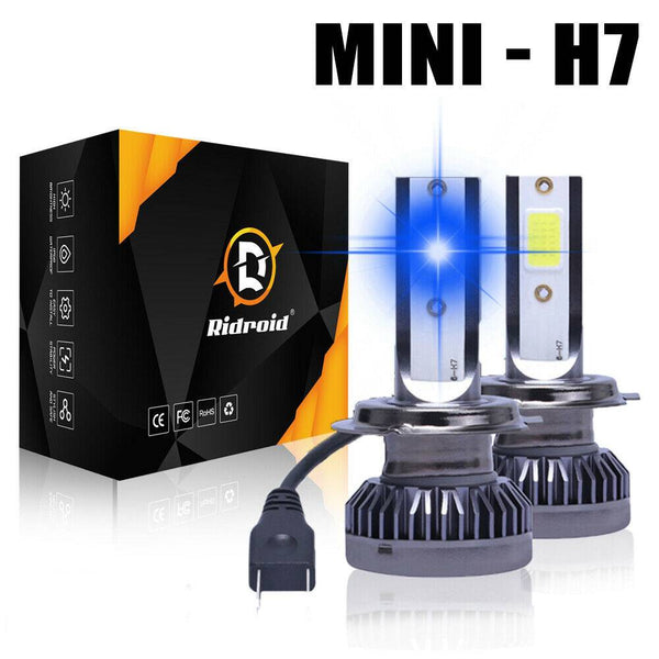H7 LED Headlight Bulbs 2 Pack, 8000K Blue, High/Low Beam