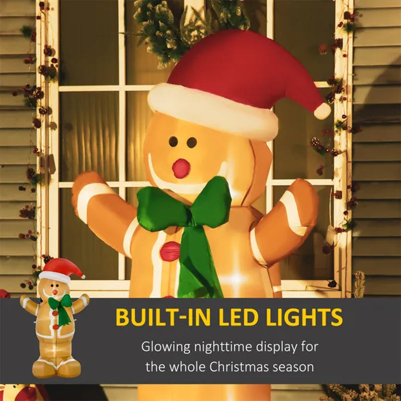 6 Ft Inflatable Gingerbread Man with LED Lights