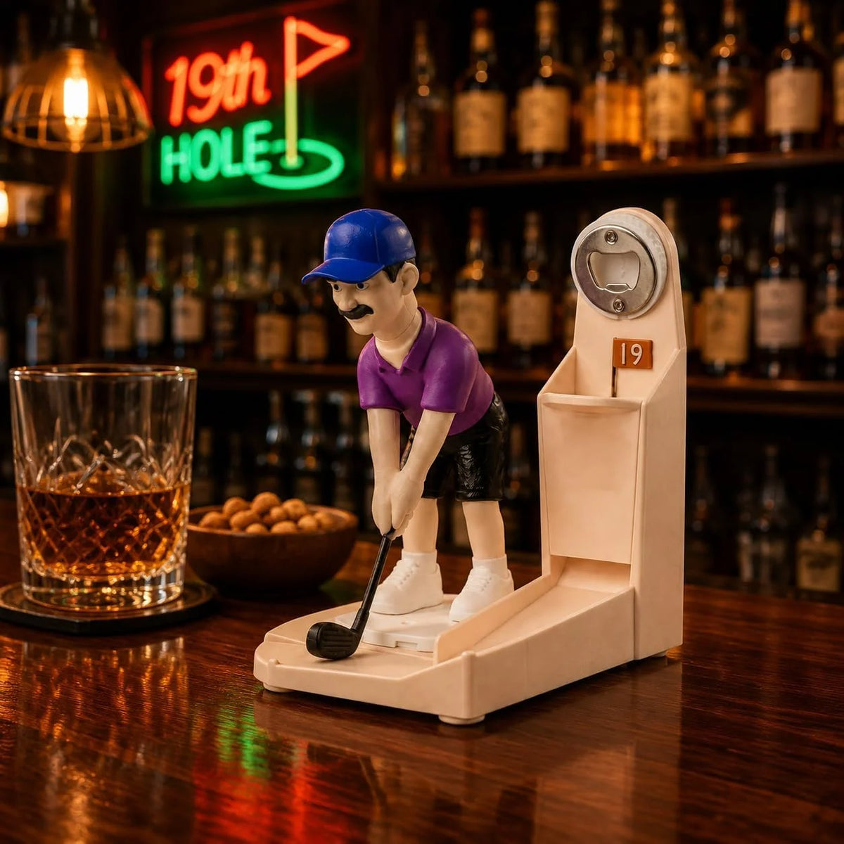 Golf Bottle Opener Game with Cap Launcher for Home Bar – image 4