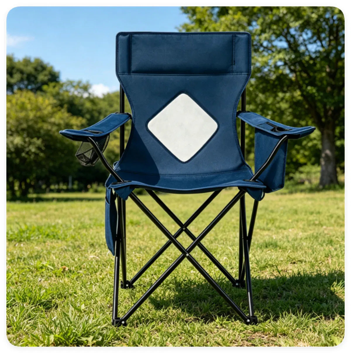 Folding Camping Chair - Heavy-Duty with Cooler Bag and Cup Holder – image 2