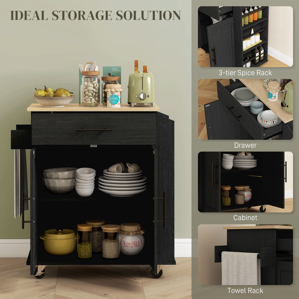 Rolling Kitchen Island Cart with Power Outlets and USB Ports – image 4
