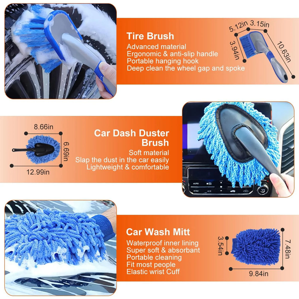 Car Detailing Brush Kit 26 Pcs with Drill Brushes and Polishing Pads – image 9