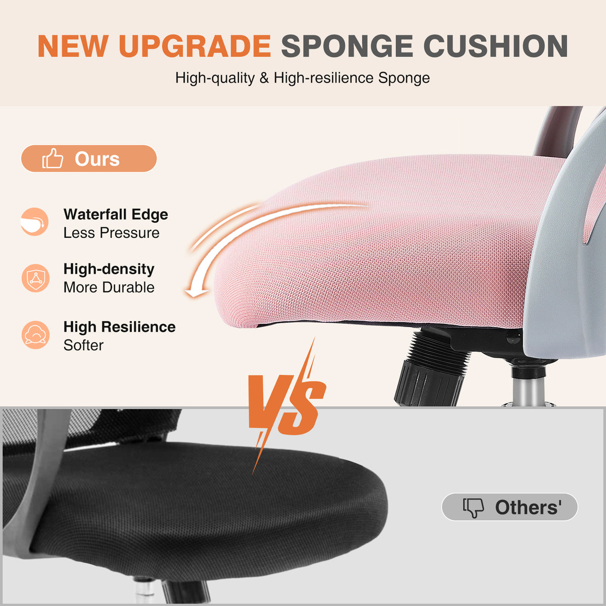 Tall Drafting Chair with Adjustable Foot Ring for Standing Desks, Pink – image 6