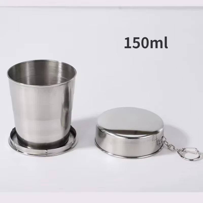 Folding Camping Cup, Stainless Steel Collapsible Travel Cup – image 8