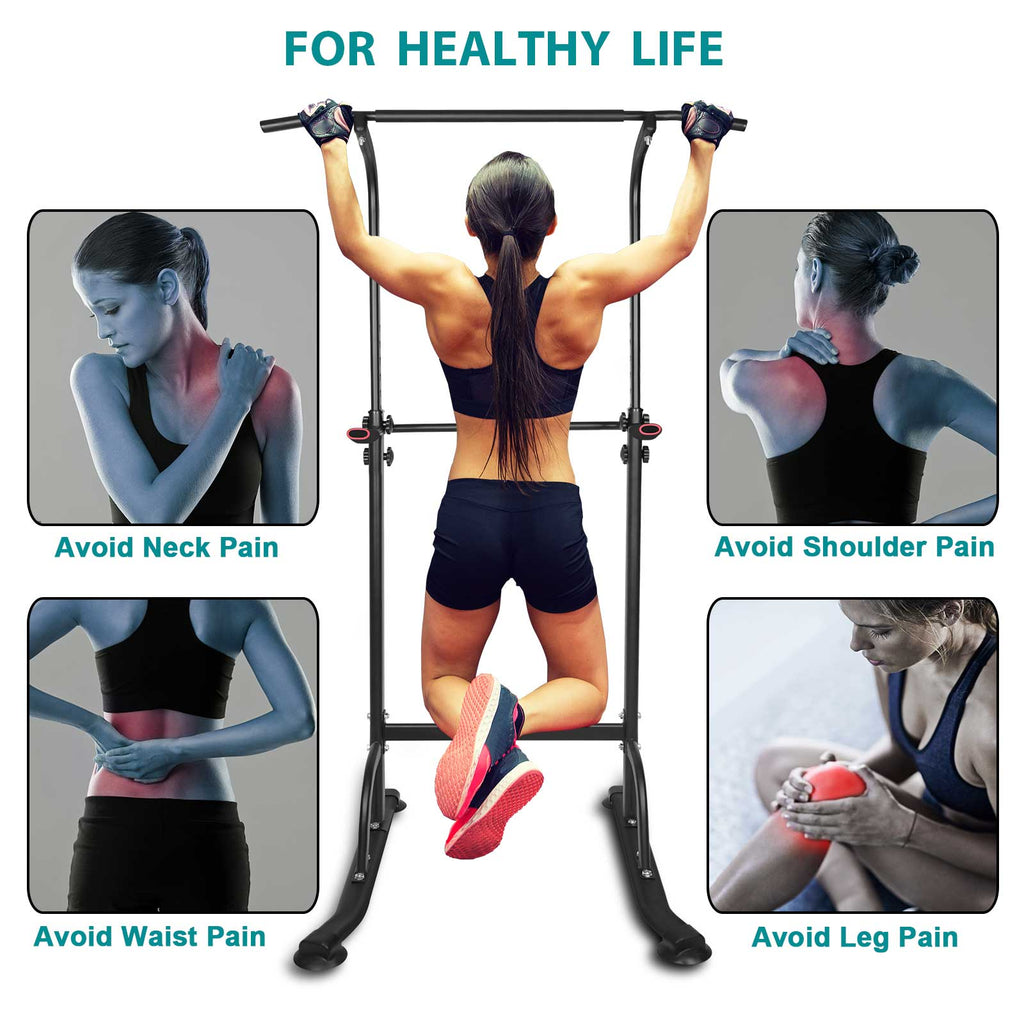 Power Tower Pull Up Dip Station – Adjustable with Sit-Up Bench – image 5