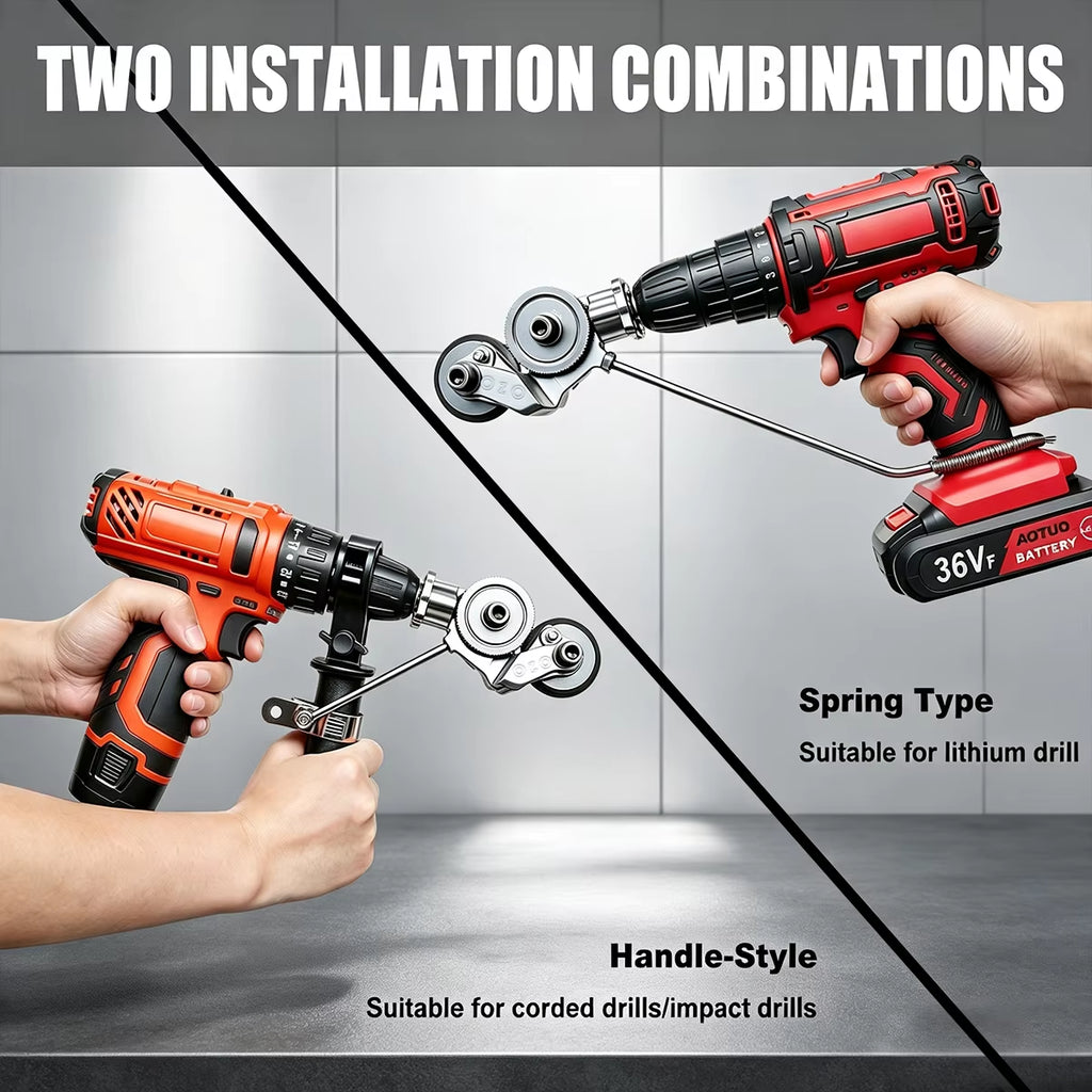 Double Head Sheet Metal Cutter - Electric Drill Plate Cutter Attachment