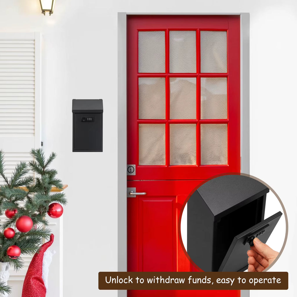 Wall Mounted Locking Metal Drop Box with Combination Lock – image 3