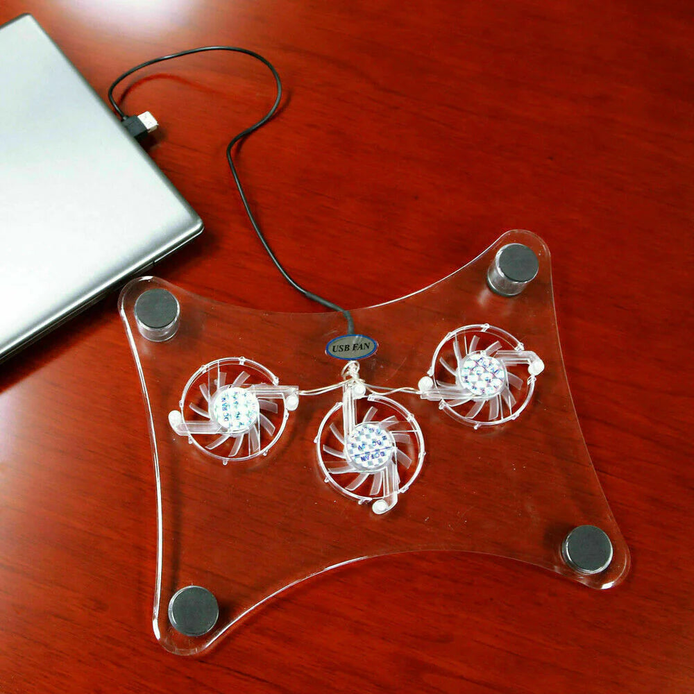 Laptop Cooling Pad with 3 Quiet LED Fans - USB Powered Notebook Stand – image 5