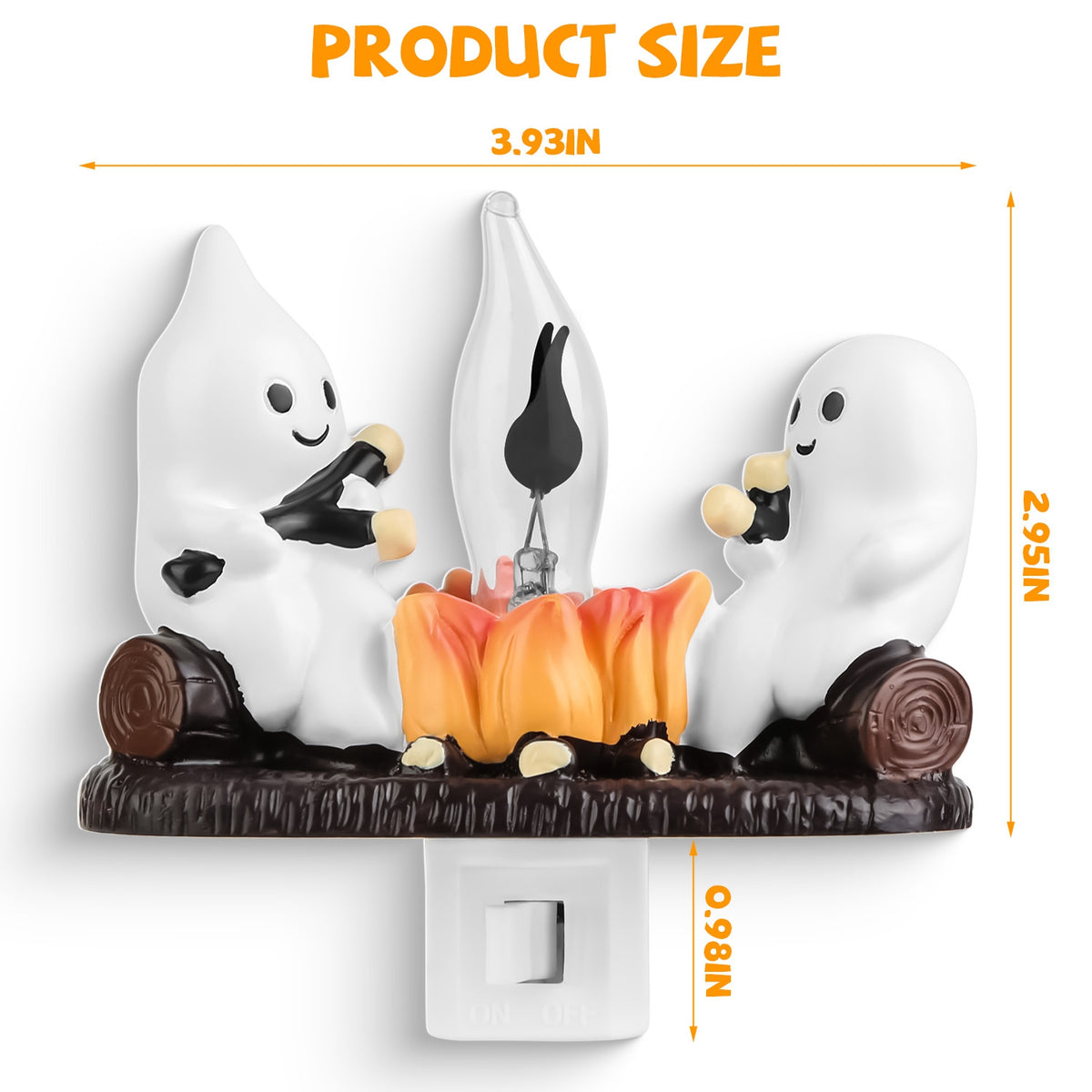 Ghost Campfire Night Light, Flickering Flame Halloween Decor 2 Pack – image 8