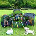 Portable Cat Enclosure, 7-in-1 Outdoor Catio with Tent and Tunnel