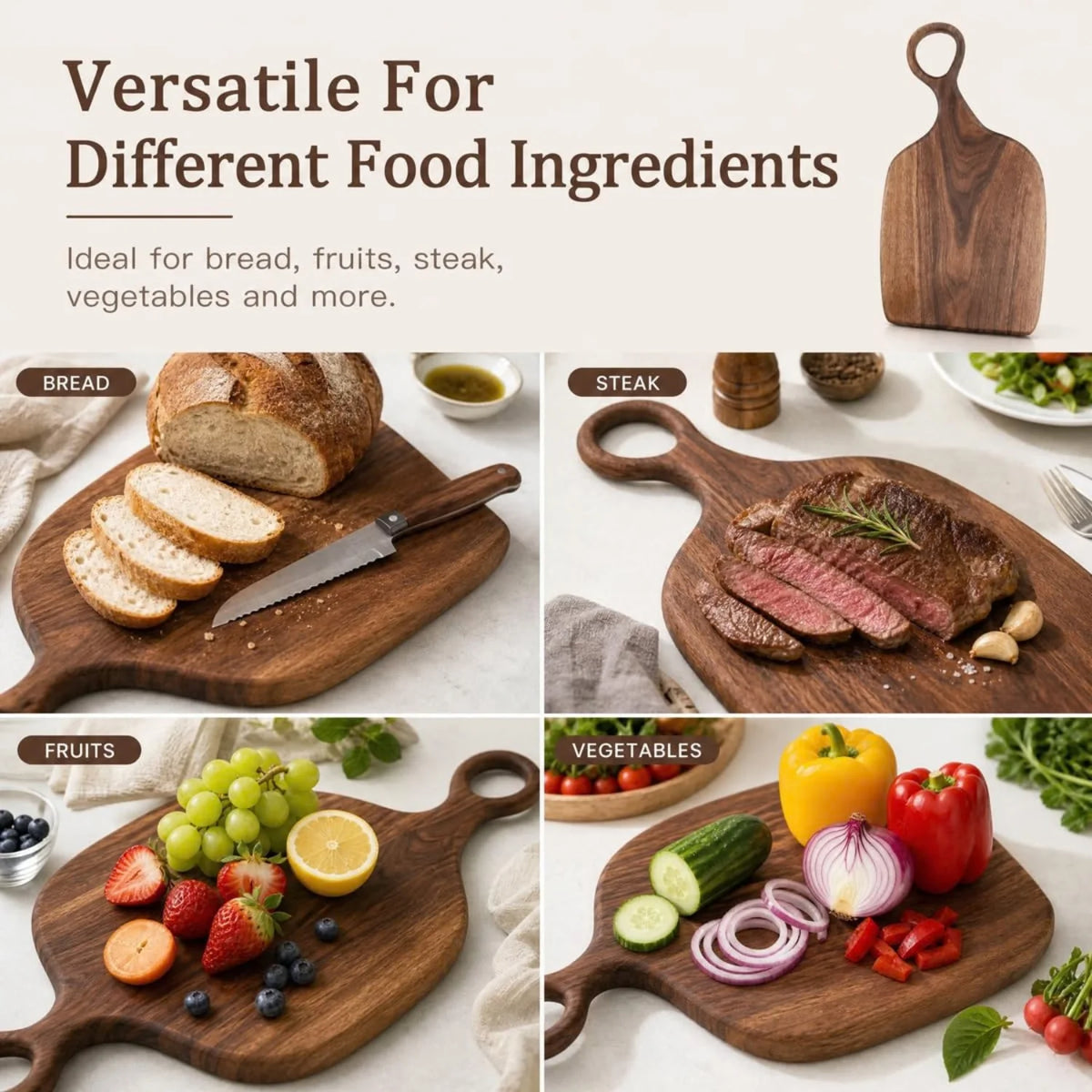 Cutting Board Set, Walnut Wood Charcuterie Boards, 2 Pieces – image 5
