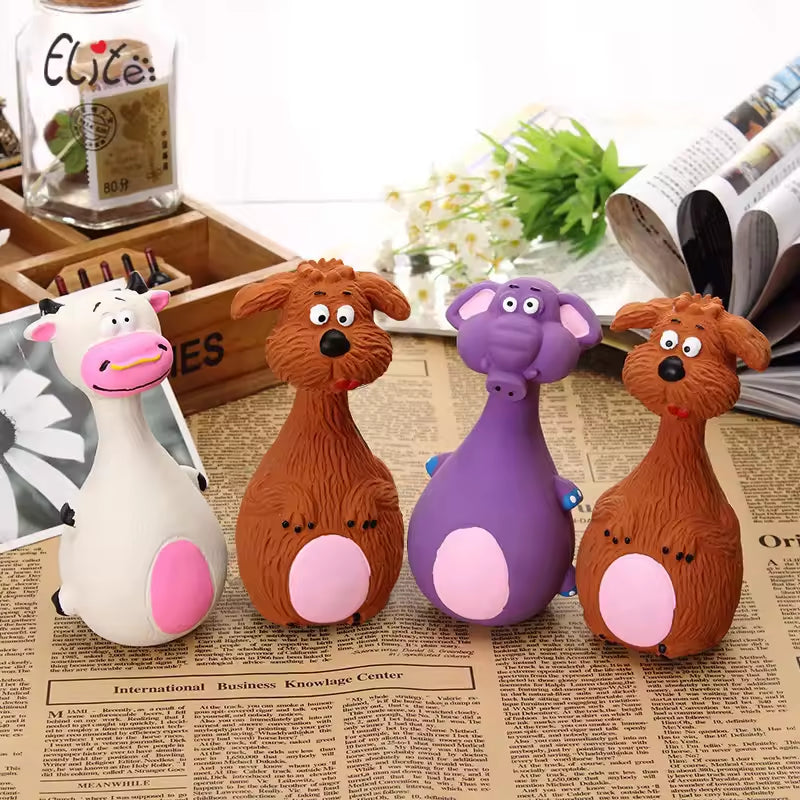 Latex Squeaky Dog Toys 4-Pack - Soft Animal Chew Set – image 5