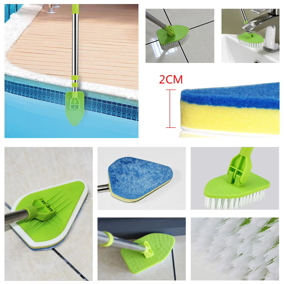 Tub and Tile Scrubber – Extendable Bathroom Cleaning Brush Set – image 7