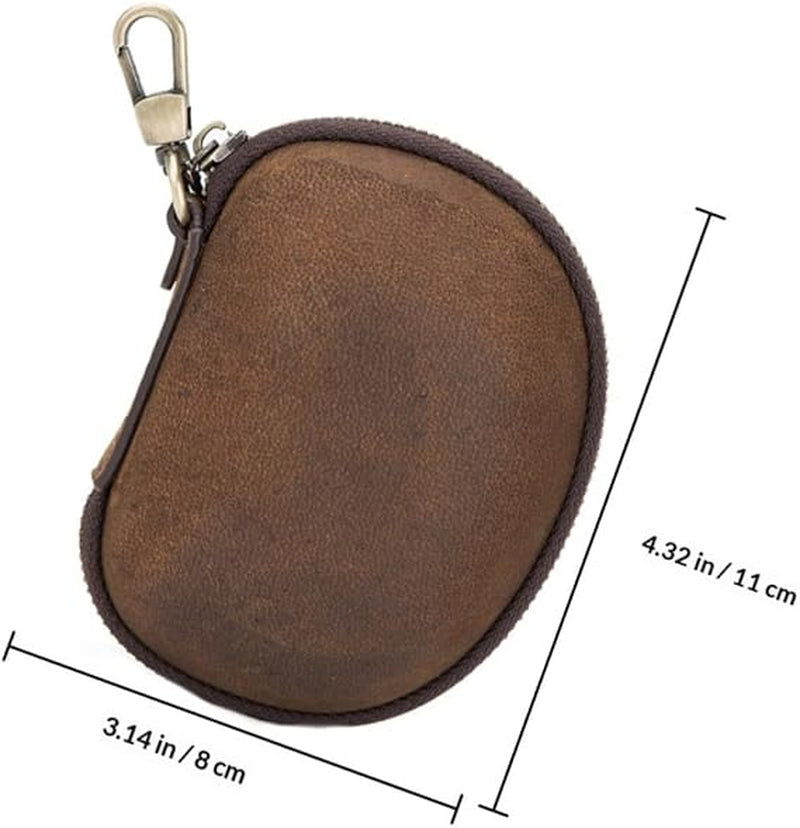 Leather Coin Pouch Keychain – Vintage Mini Coin Purse – image 2