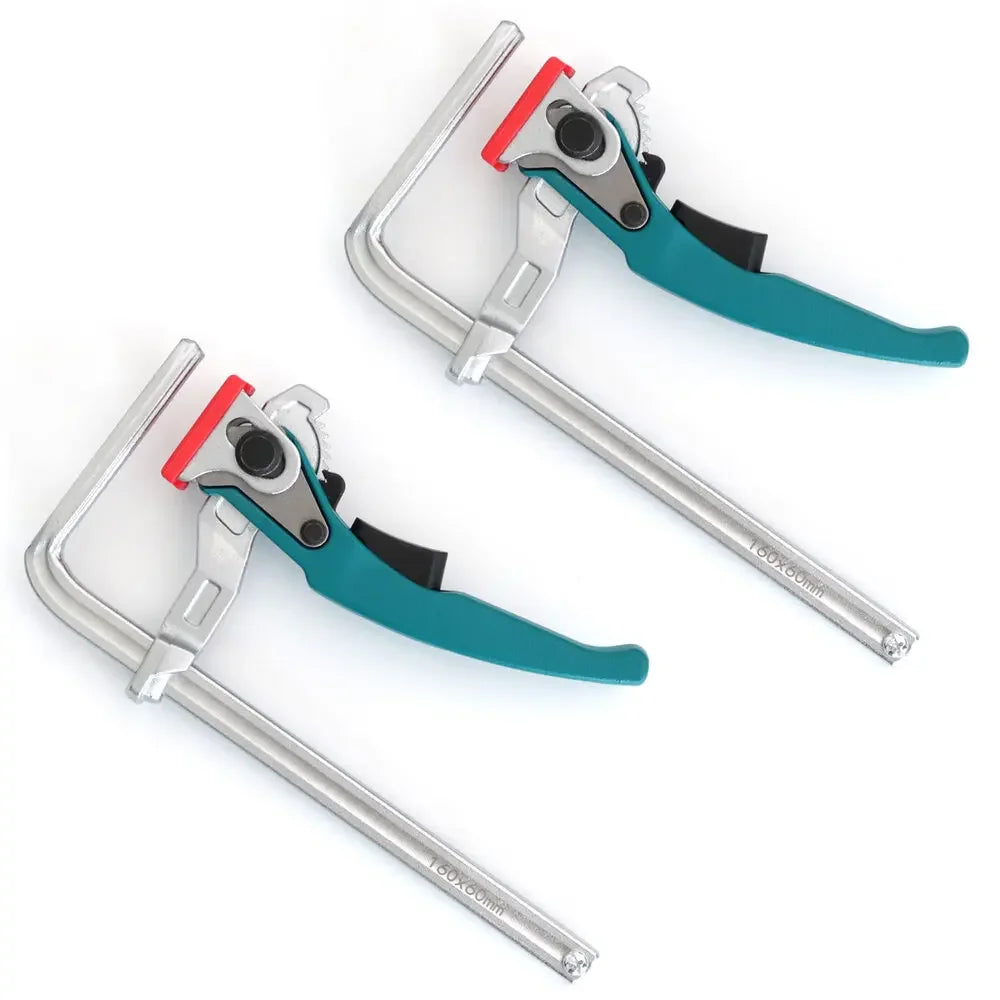 Track Saw Rail Clamps 2-Pack, Quick Ratchet MFT Table Clamps