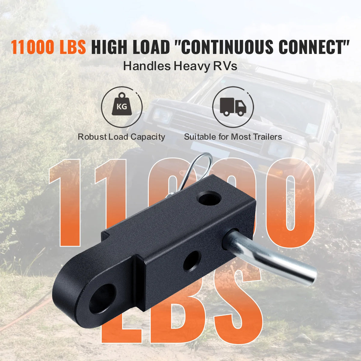 Shackle Hitch Receiver for 2 in Receivers, with Hitch Pin – image 2