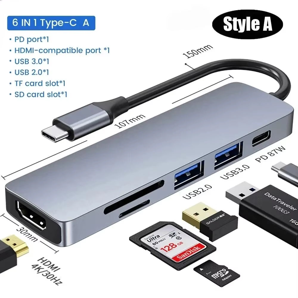 USB C Hub 6-in-1 with 4K HDMI, Card Reader and PD Charging – image 6