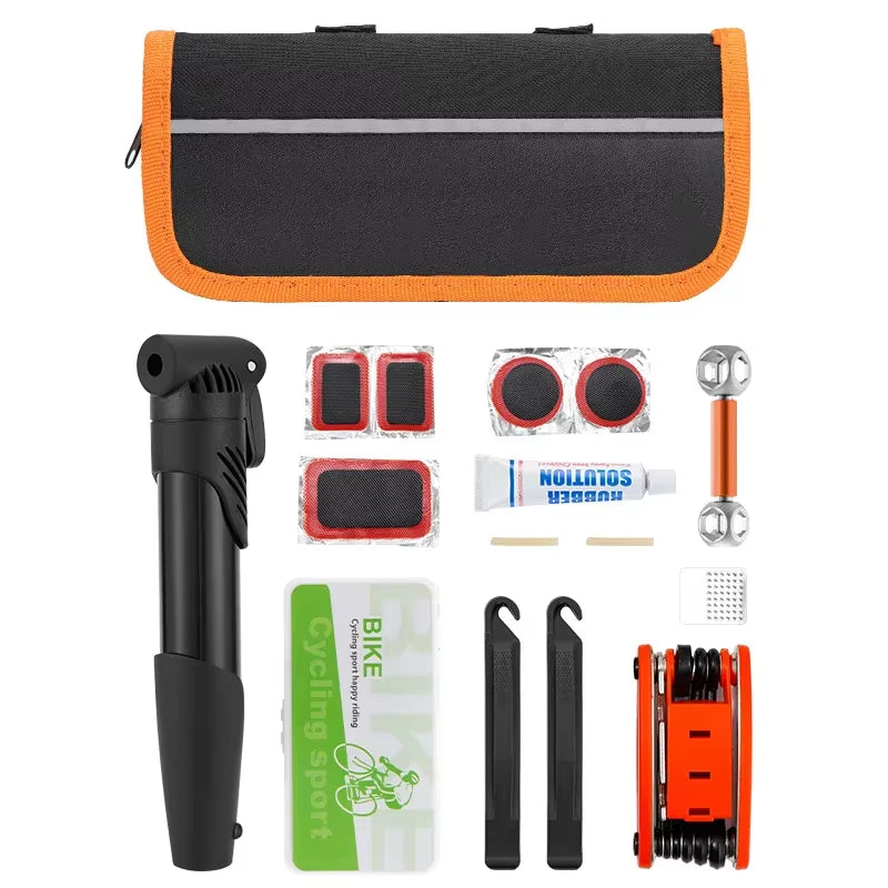 Bike Repair Kit Bag with Pump, Tire Patches and Tire Levers – image 5