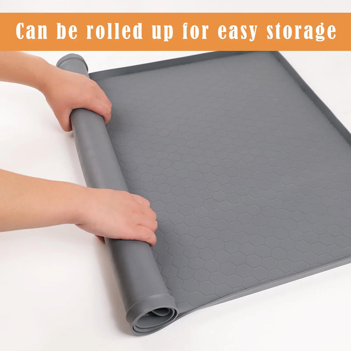 Under Sink Mat – 34 x 22 in Silicone Cabinet Liner Drip Tray – image 6