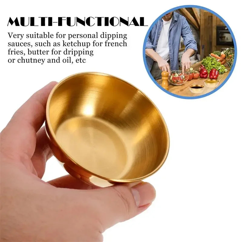 Stainless Steel Sauce Dishes Set - Gold or Silver Dipping Bowls – image 4
