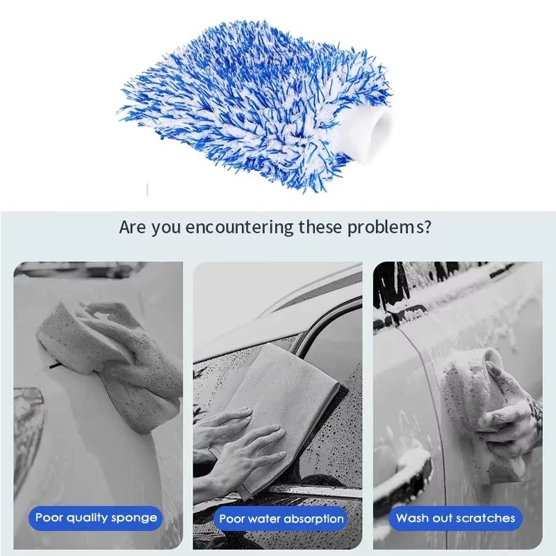 Plush Microfiber Car Wash Mitt - Thick Scratch-Free Wash Glove – image 5