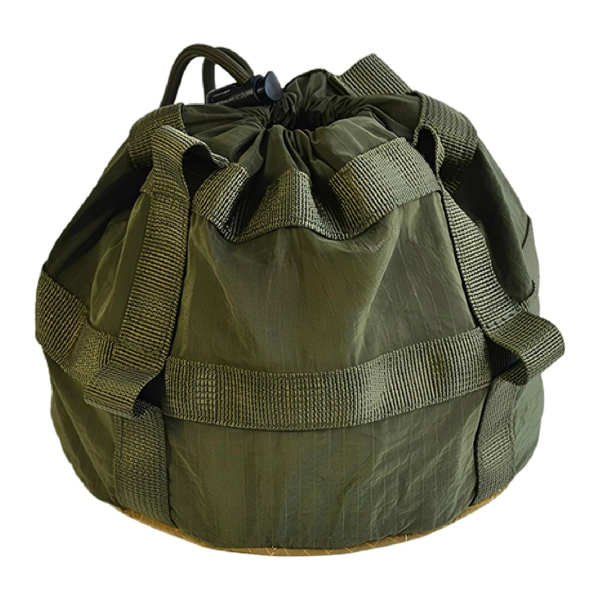 Camping Drawstring Bag – Moss Green Nylon Utility Storage Pouch