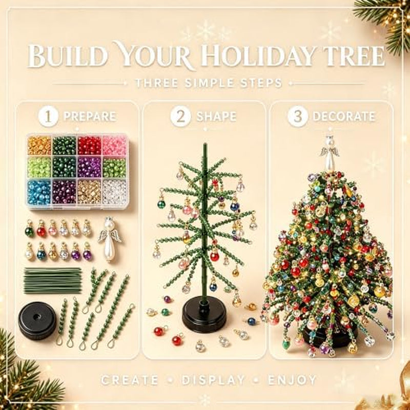 Beaded Christmas Tree Kit - DIY Crystal Craft Set for Adults – image 4