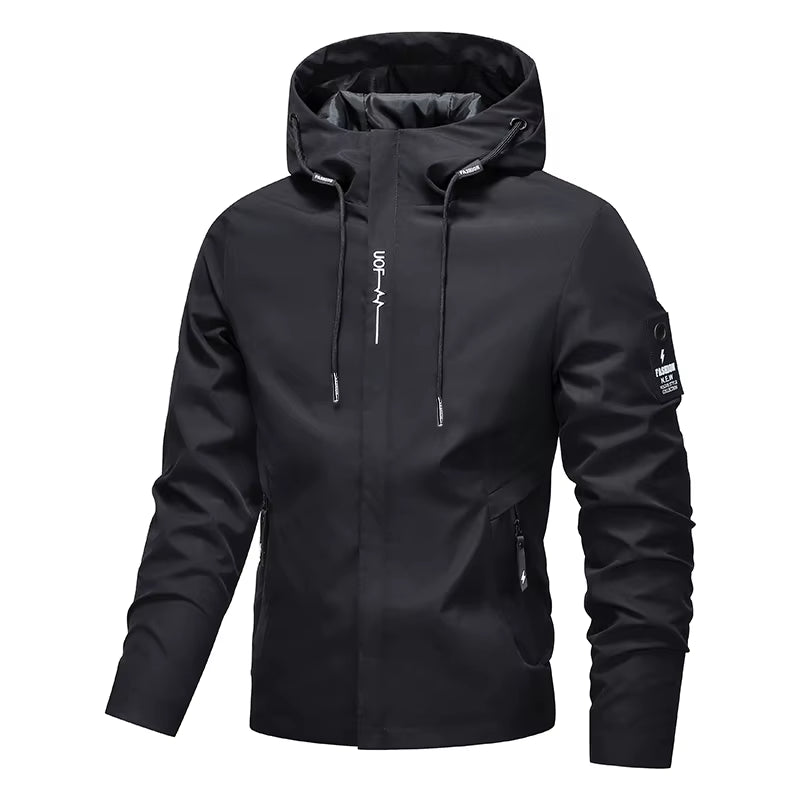 Oilfield Softshell Work Jacket, Hooded Water-Resistant Windbreaker – image 2