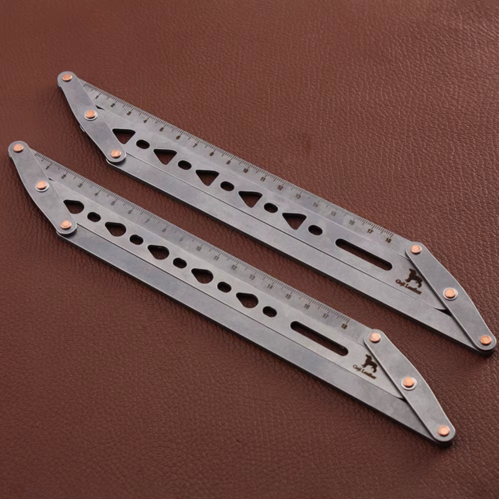 Stainless Steel Belt Hole Punch Spacing Ruler for Leathercraft – image 3