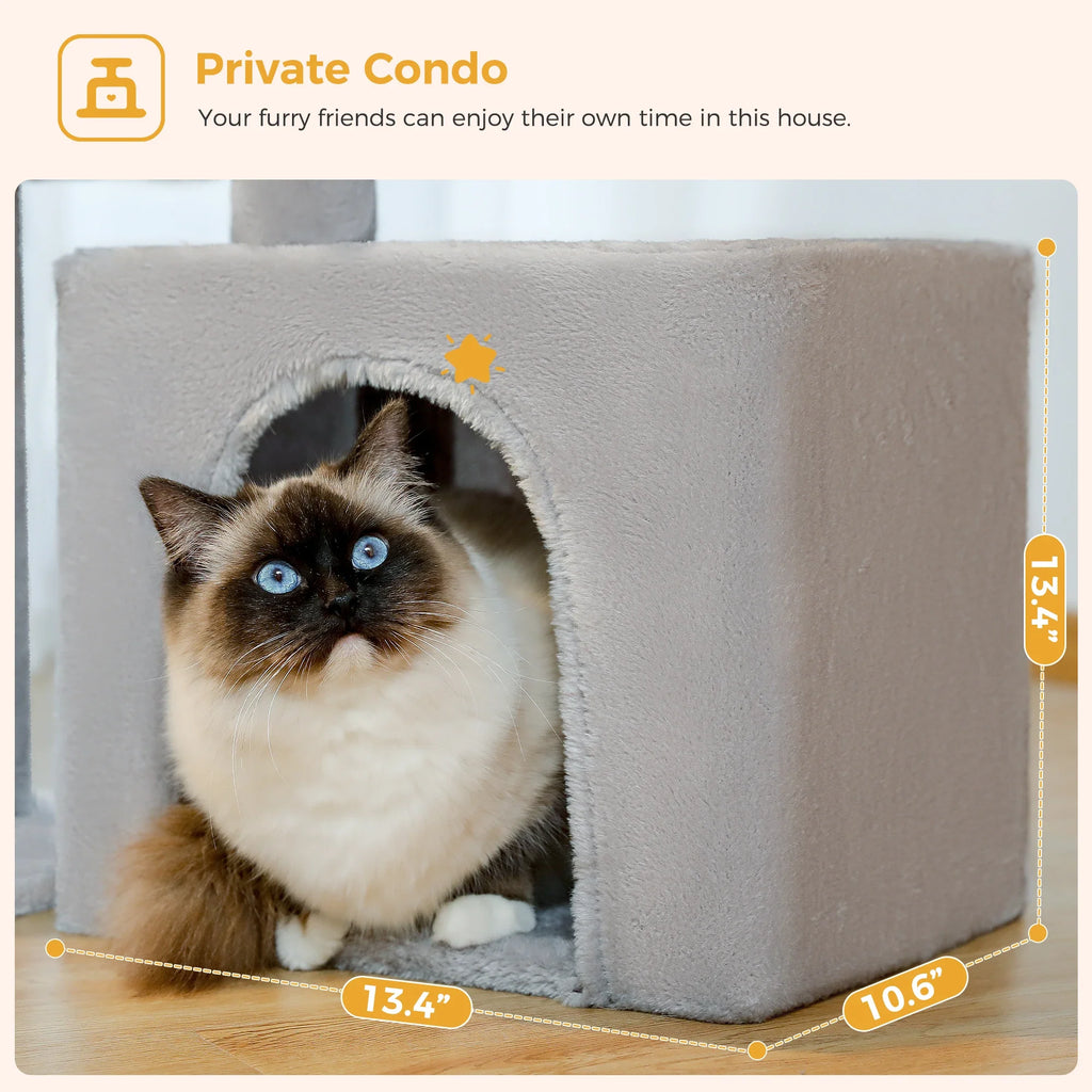 Cat Tree with Hammock & Removable Perch – Indoor Cat Tower – image 12