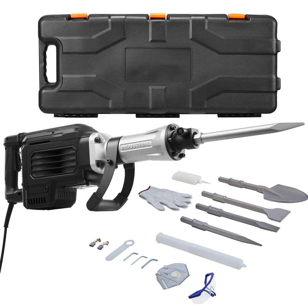 Electric Jack Hammer 2800W, 1200 BPM Demolition Hammer with Chisels