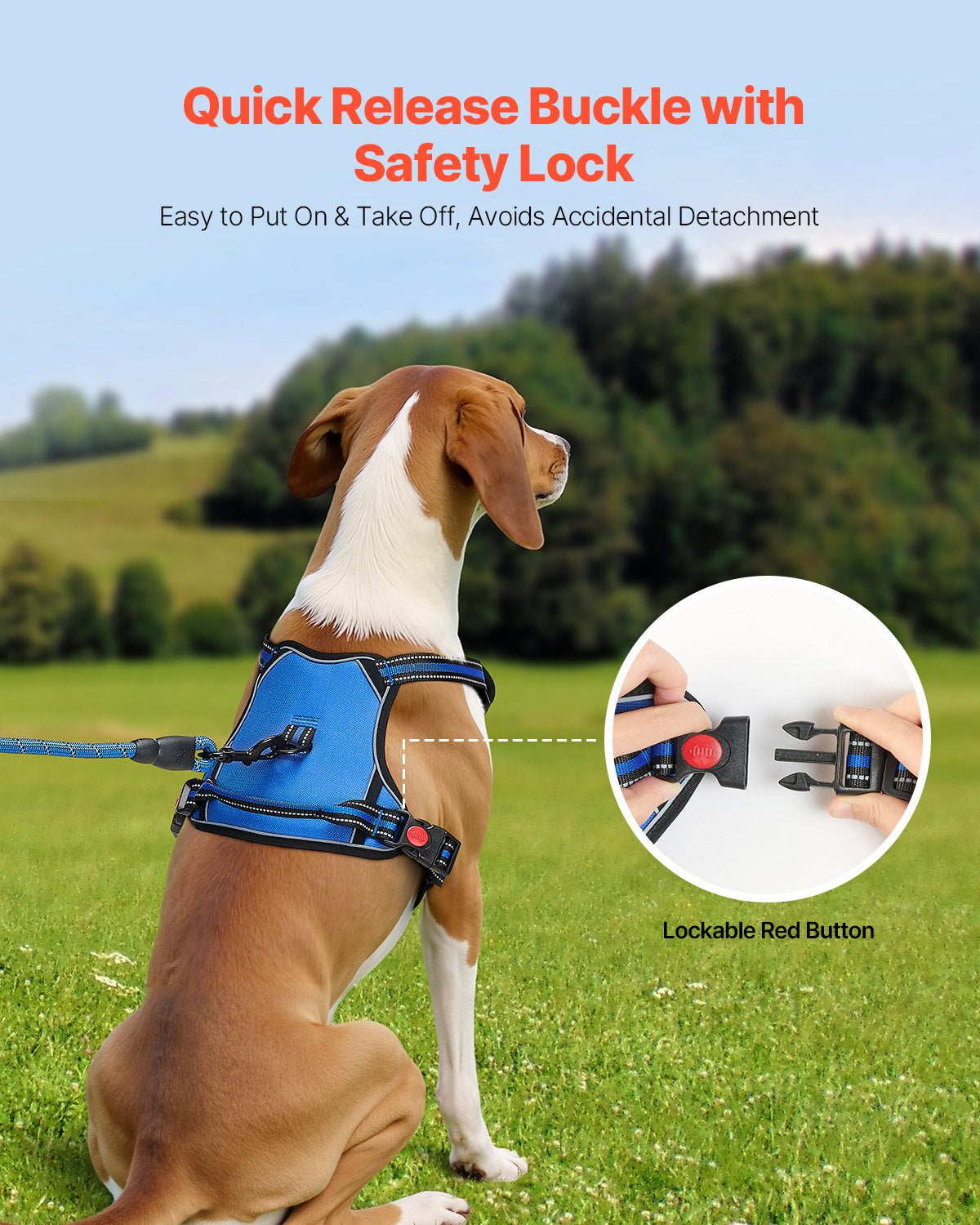 No-Pull Dog Harness with 5 ft Leash – Reflective Vest – image 3