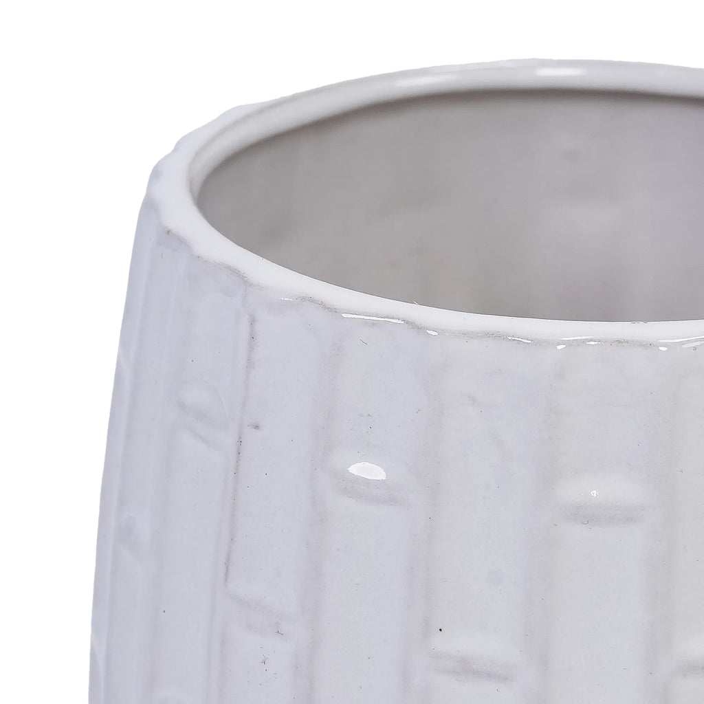 Ceramic Planter Set of 2, White Glazed 6 and 8 in Orchid Pots – image 15