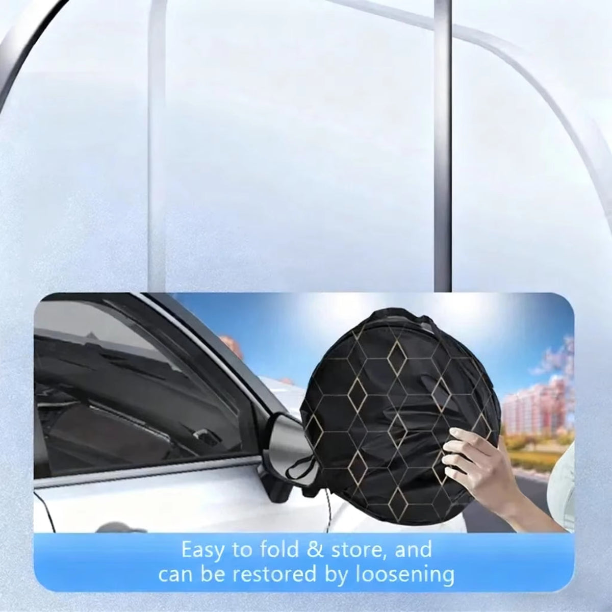 Windshield Sun Shade 5-Layer - Foldable Thick UV Reflective Cover – image 3