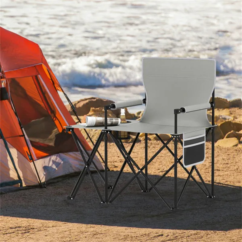 Oversized Folding Camping Chair with Side Table, 330 lb Capacity – image 4