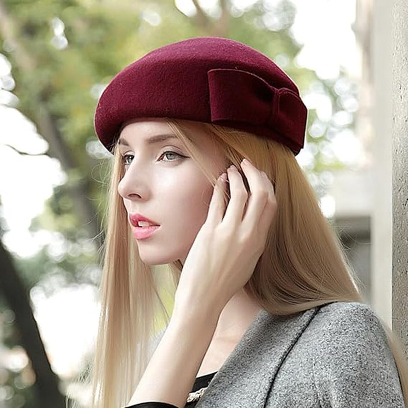 Wool Beret Hat for Women, Classic French Style Winter Beret – image 5