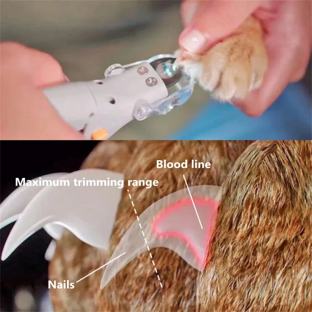 Pet Nail Clippers with LED Light - Dog & Cat Claw Trimmer