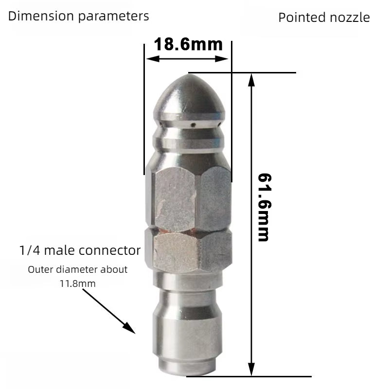 Plumbing Sewer Jetter Nozzle for Pressure Washer – 1/4 in