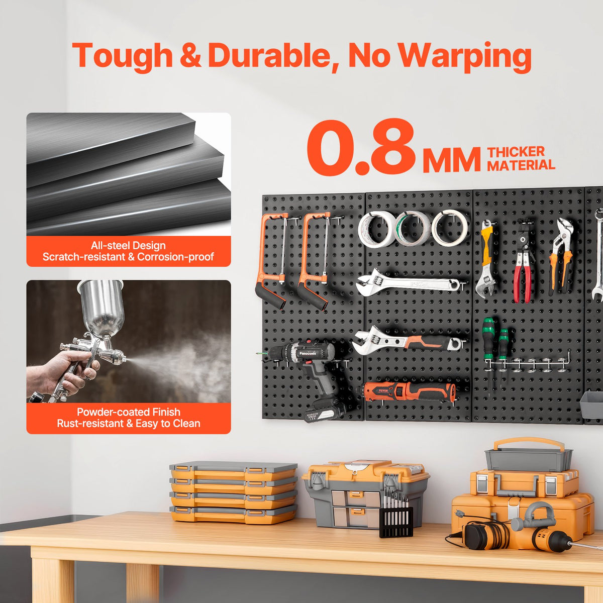 Metal Pegboard Panels 4-Pack, 24 x 12 in Garage Wall Tool Organizer – image 3