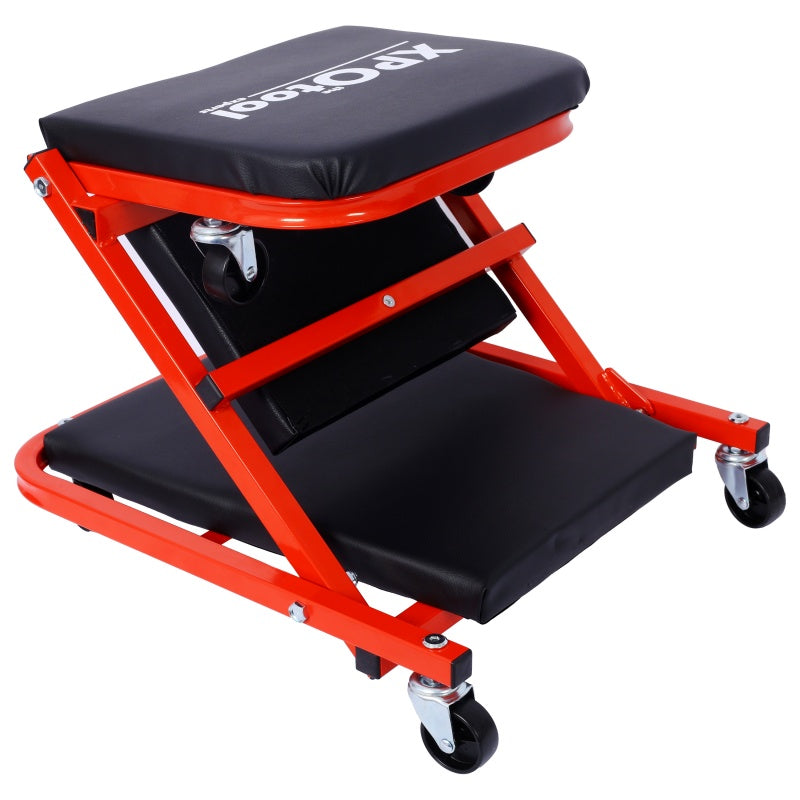 2-in-1 Mechanic Creeper and Seat, 36 in Z-Crawler, 300 lb, Red – image 7